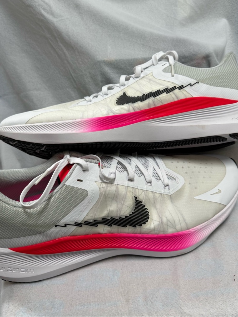 Nike Zoom Winflo Rawdacious White Bright Crimson CW3419-100 Mens Size-15 NEW.